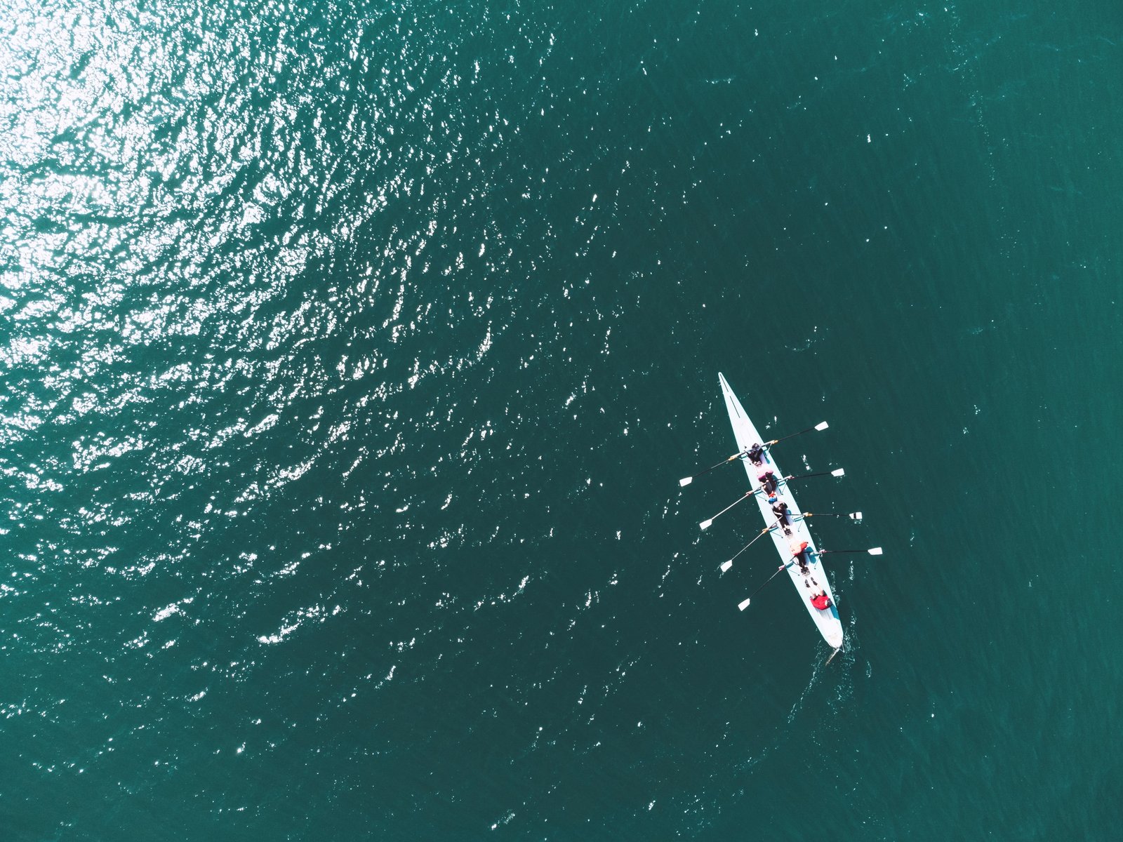 Rowing Crew Alignment Aerial